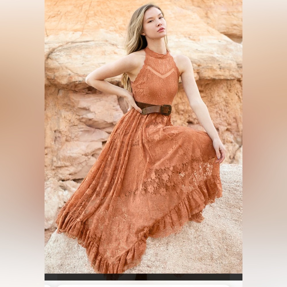 XL joyfolie emmaline lace dress in clay